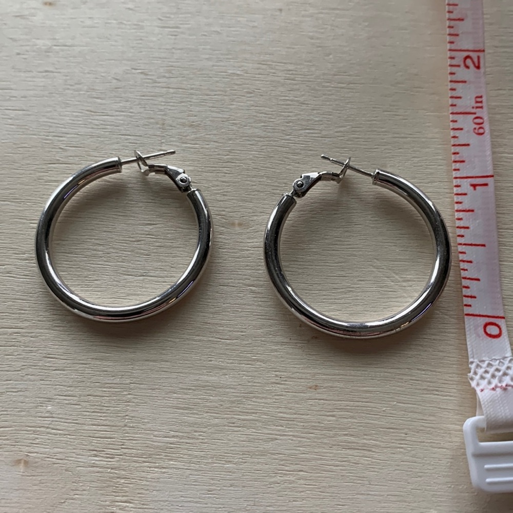 Silver Hoops - Picture 2 of 2